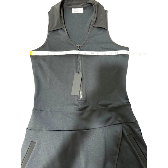Olaya Sport Womens Black Athletic Dress Attached-Shorts Zipper-Front Pocket Sz L - Picture 4 of 9